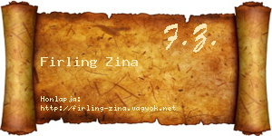 Firling Zina névjegykártya